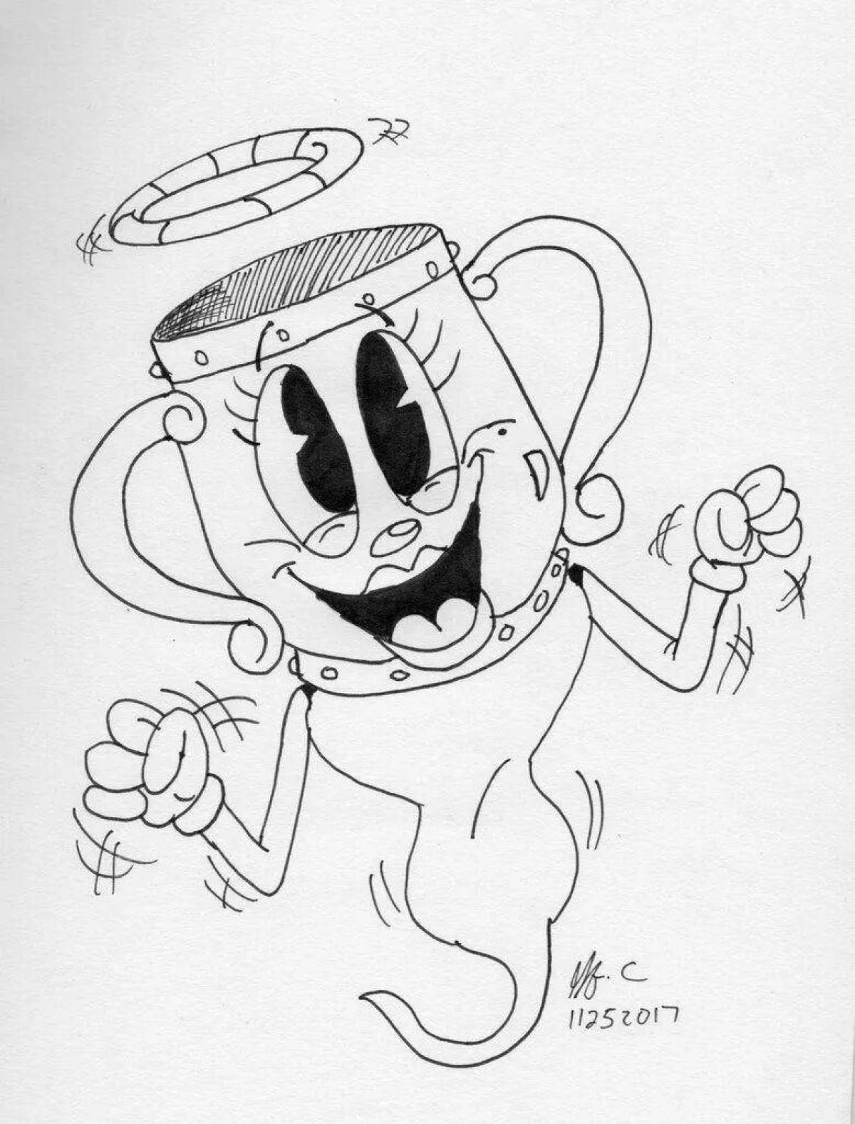 Cuphead charming bosses coloring book