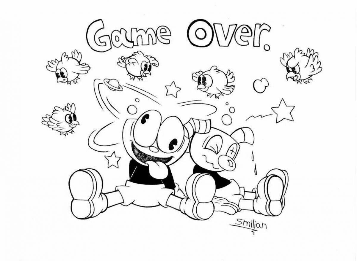 Coloring funny cuphead bosses
