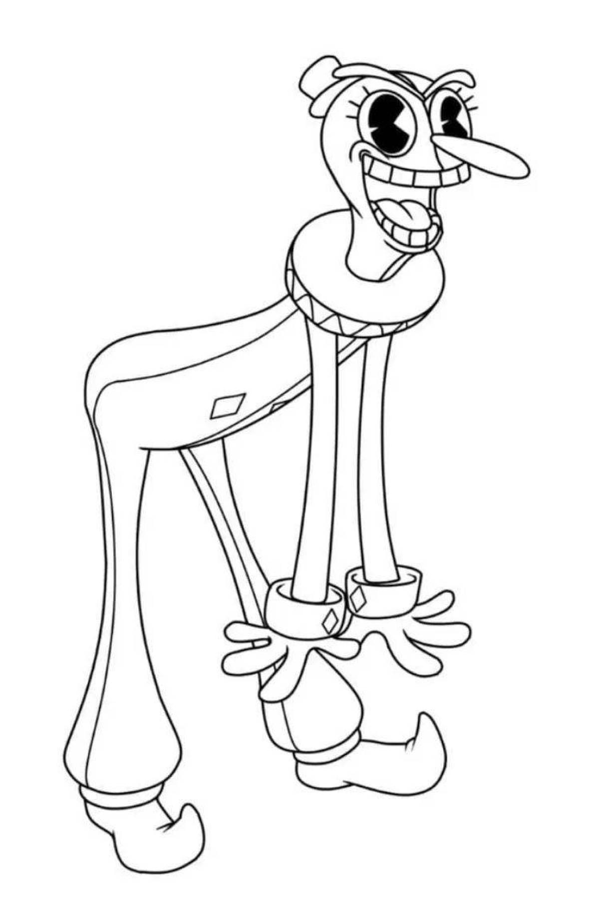 Coloring page humorous cuphead bosses