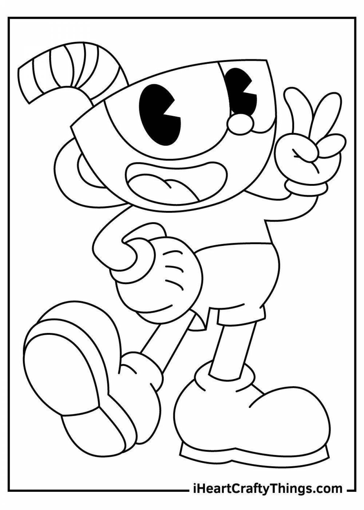 Rampant cuphead coloring page