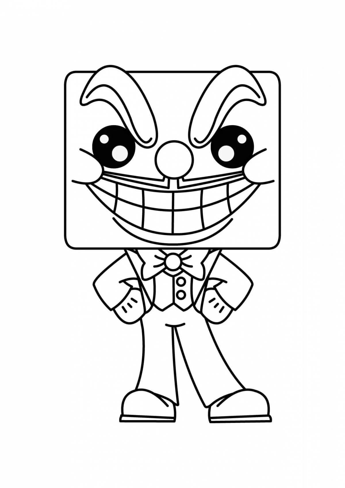 Coloring page for dynamic cuphead bosses