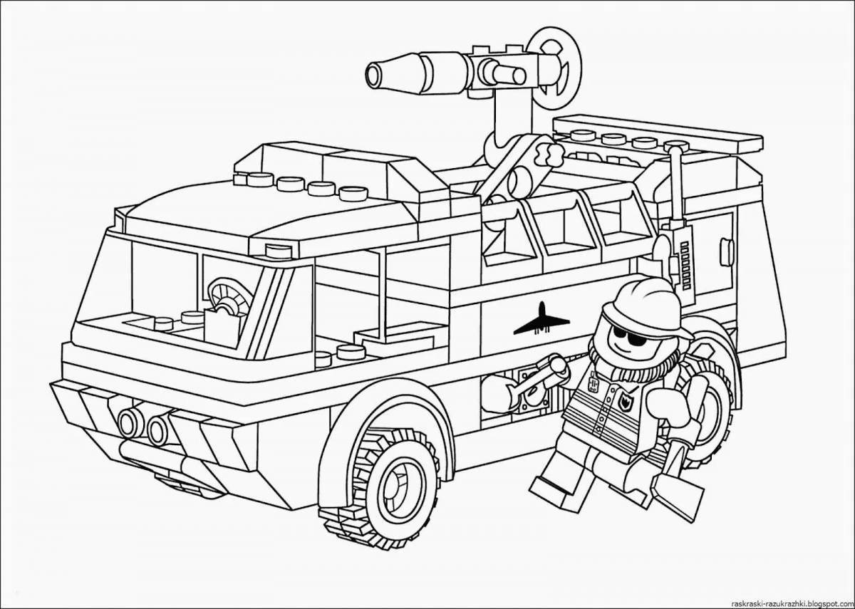 Playful lego city coloring page