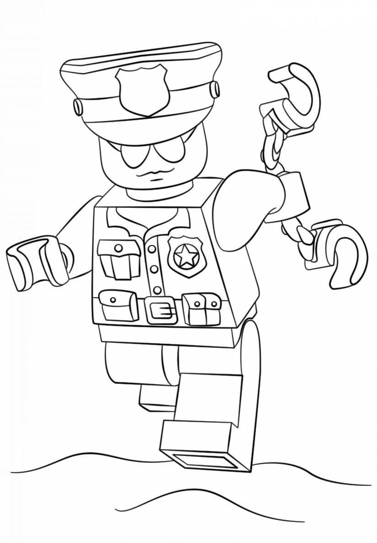 Busy lego city coloring page