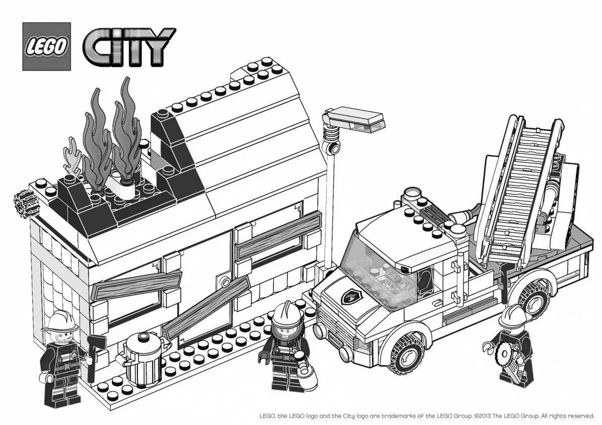 Beautiful lego city coloring page