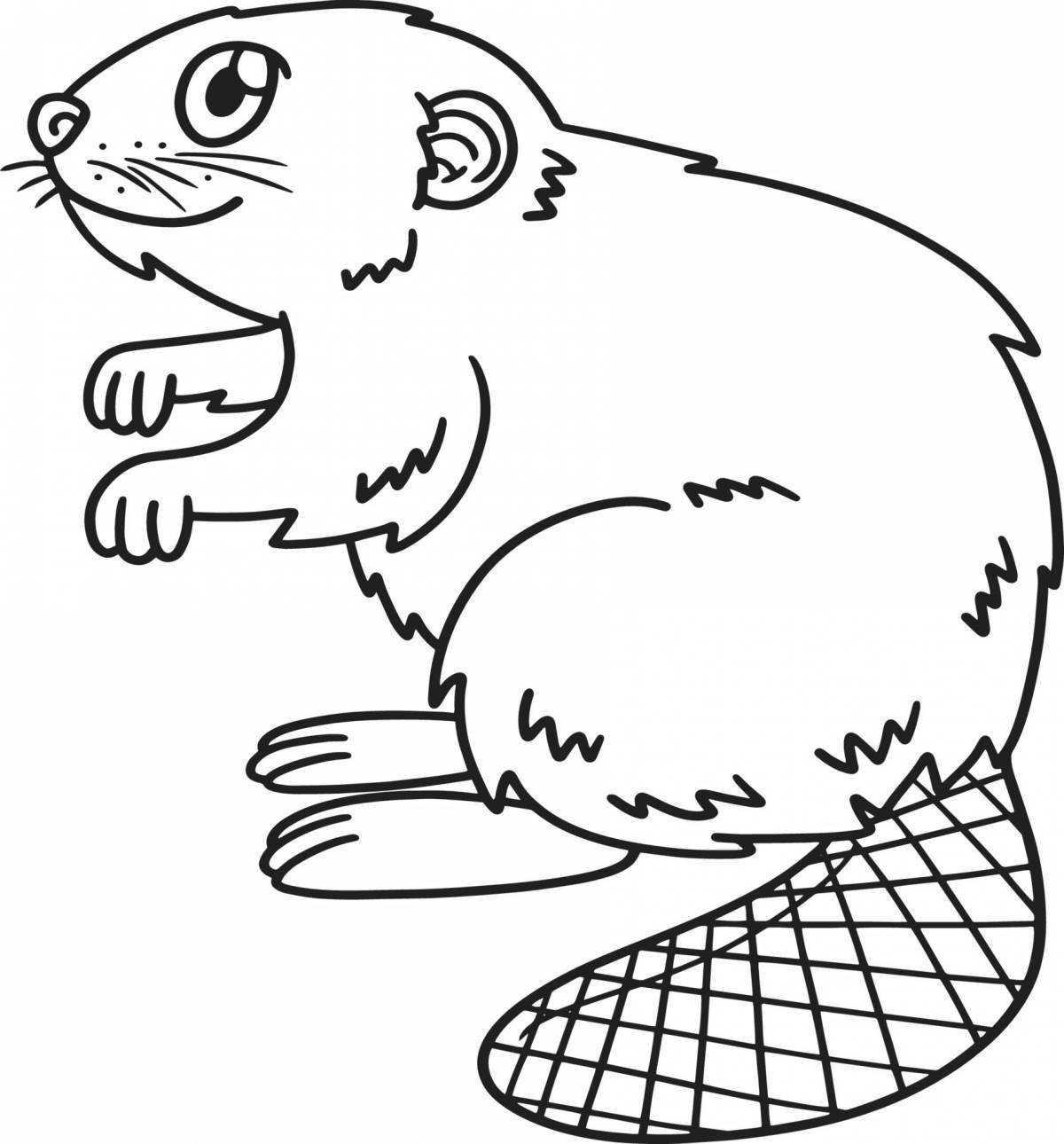 Loving beaver coloring page