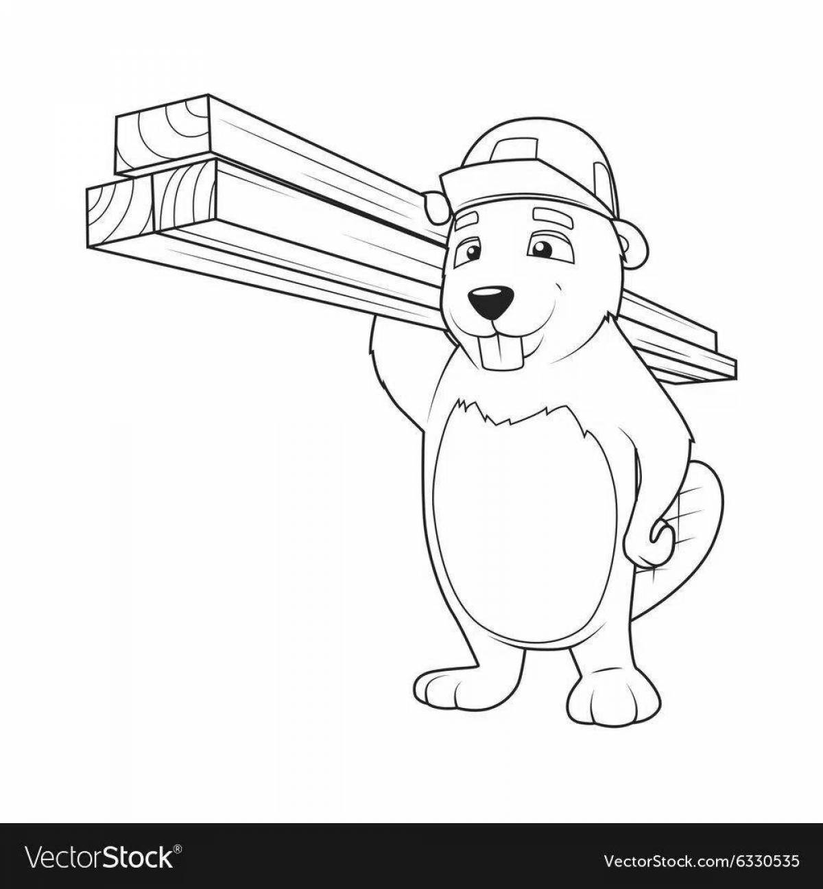 Beaver fun coloring