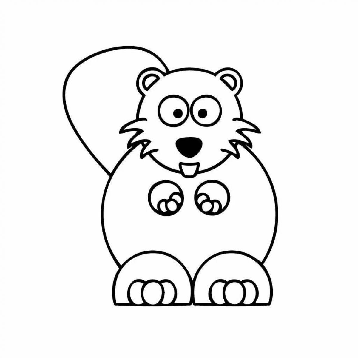 Coloring page of a sociable beaver