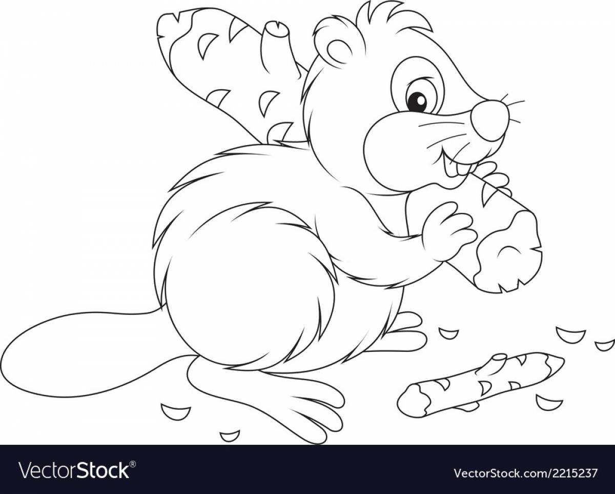 Innovative beaver coloring page