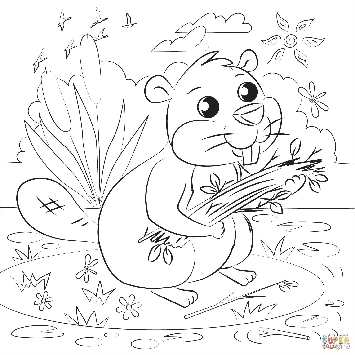 Fancy beaver coloring
