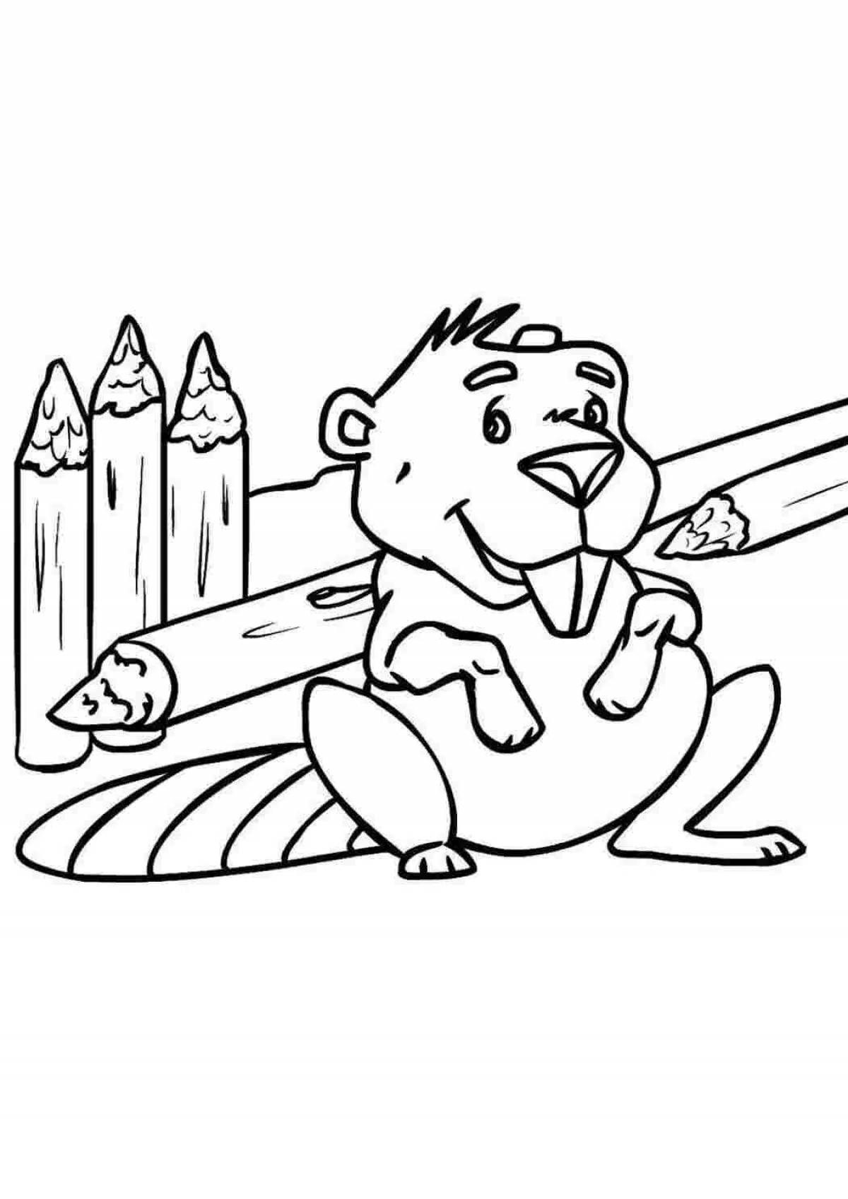 Magic beaver coloring page