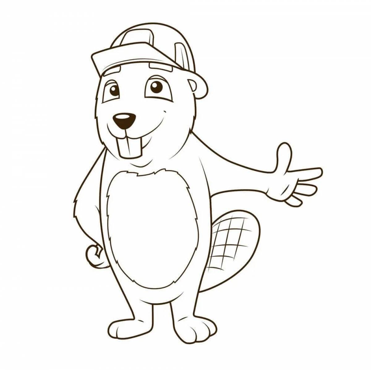 Coloring page spectacular beaver