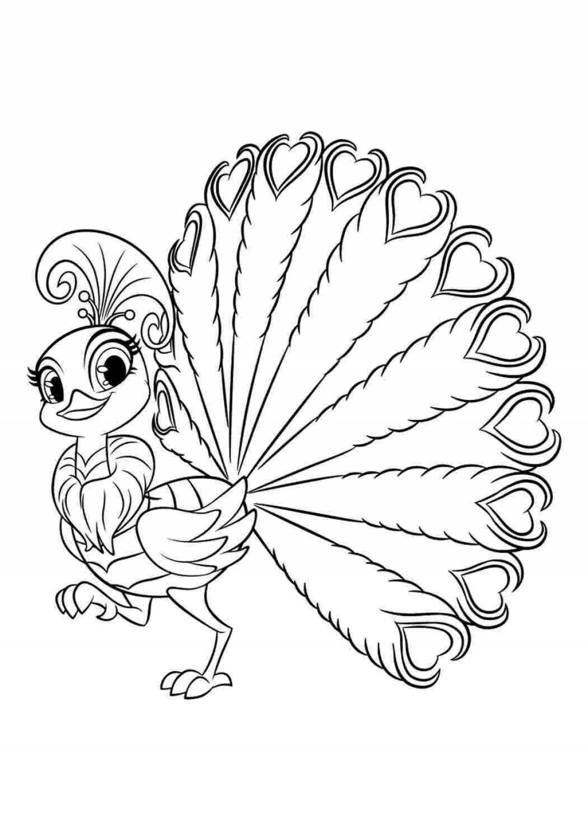 Enchantimals peacock coloring page