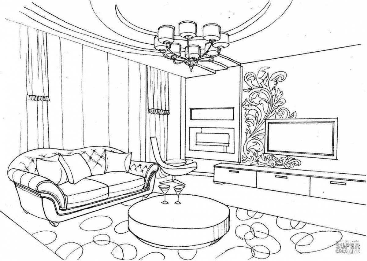 Amazing house coloring book design