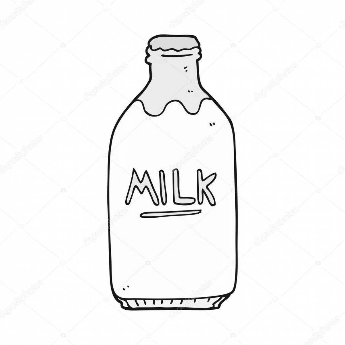 Coloring bright bottle of milk