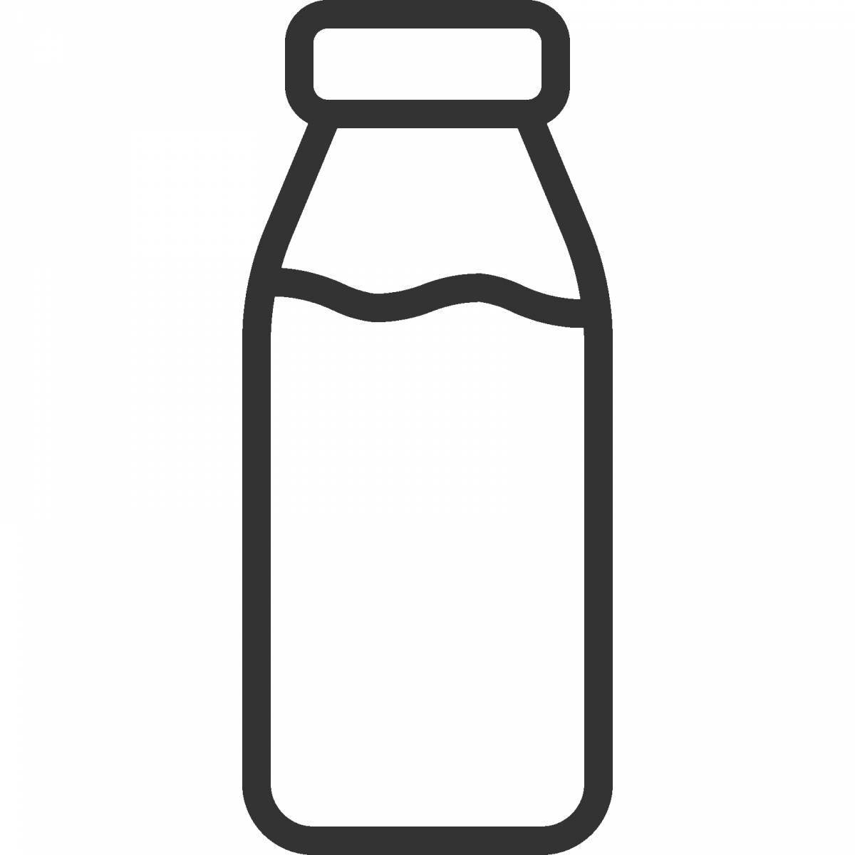 Раскраска игривая бутылка молока