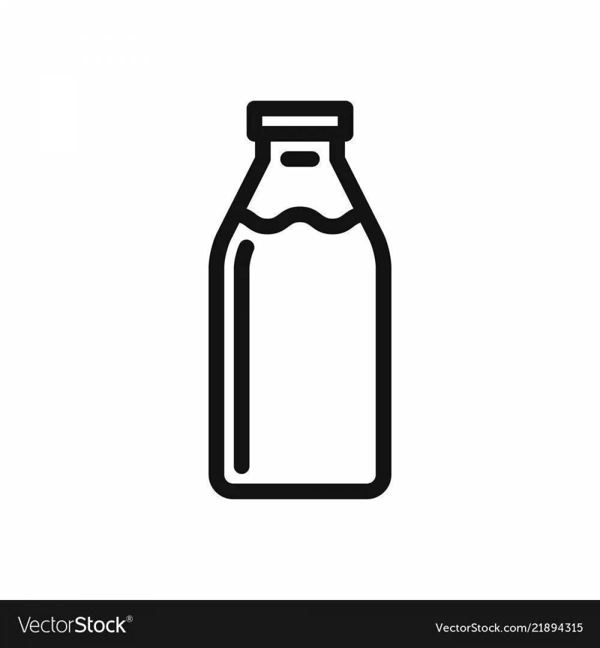 Glowing milk bottle coloring page