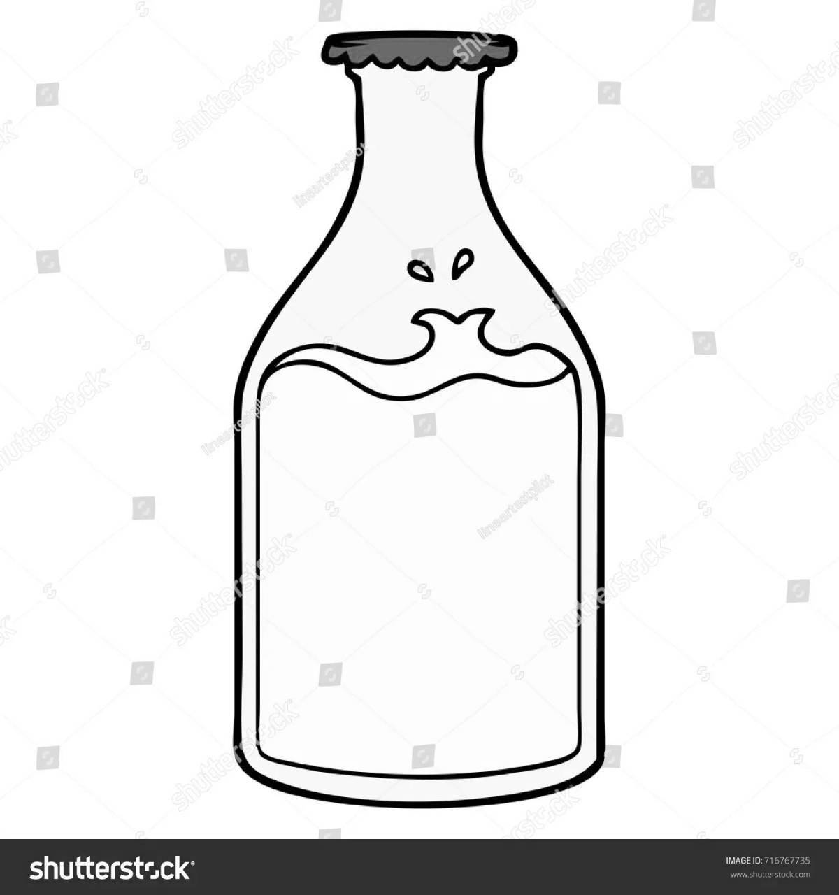 Glitter milk bottle coloring page