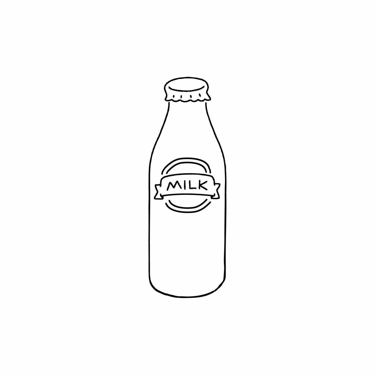 Раскраска освежающая бутылка молока