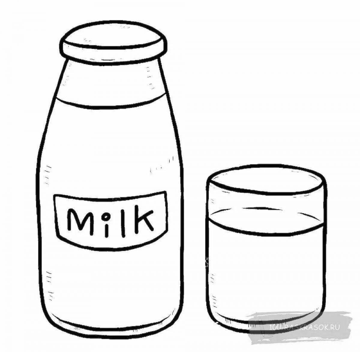 Раскраска сладкая бутылка молока