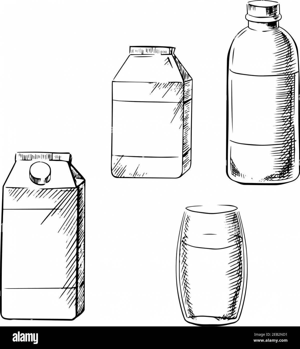 Adorable milk bottle coloring page