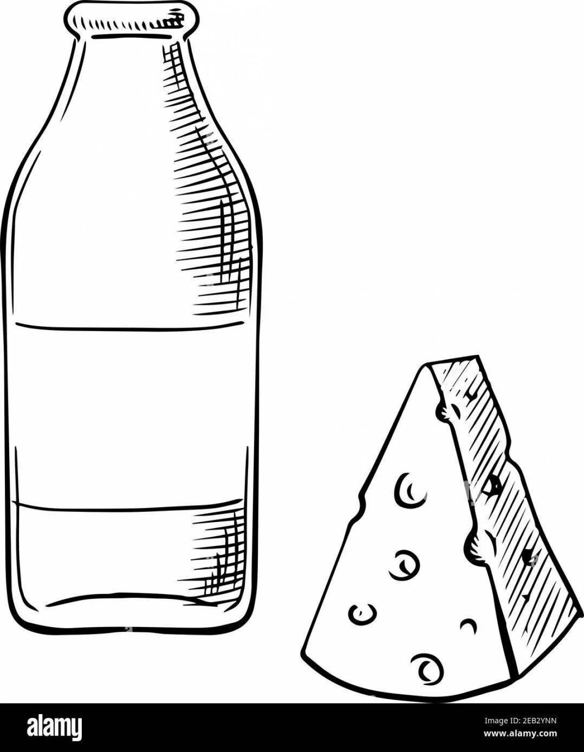 Gorgeous milk bottle coloring page