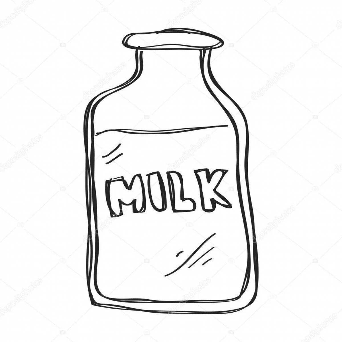 Раскраска буйная бутылка молока