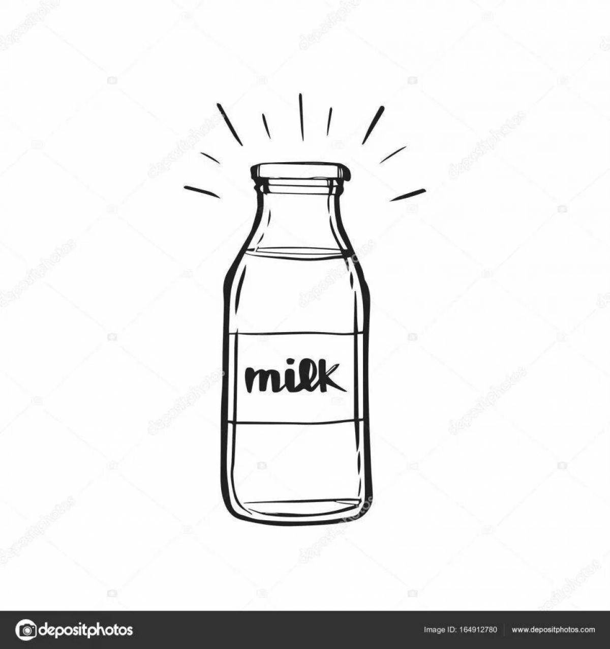 Раскраска роскошная бутылка молока