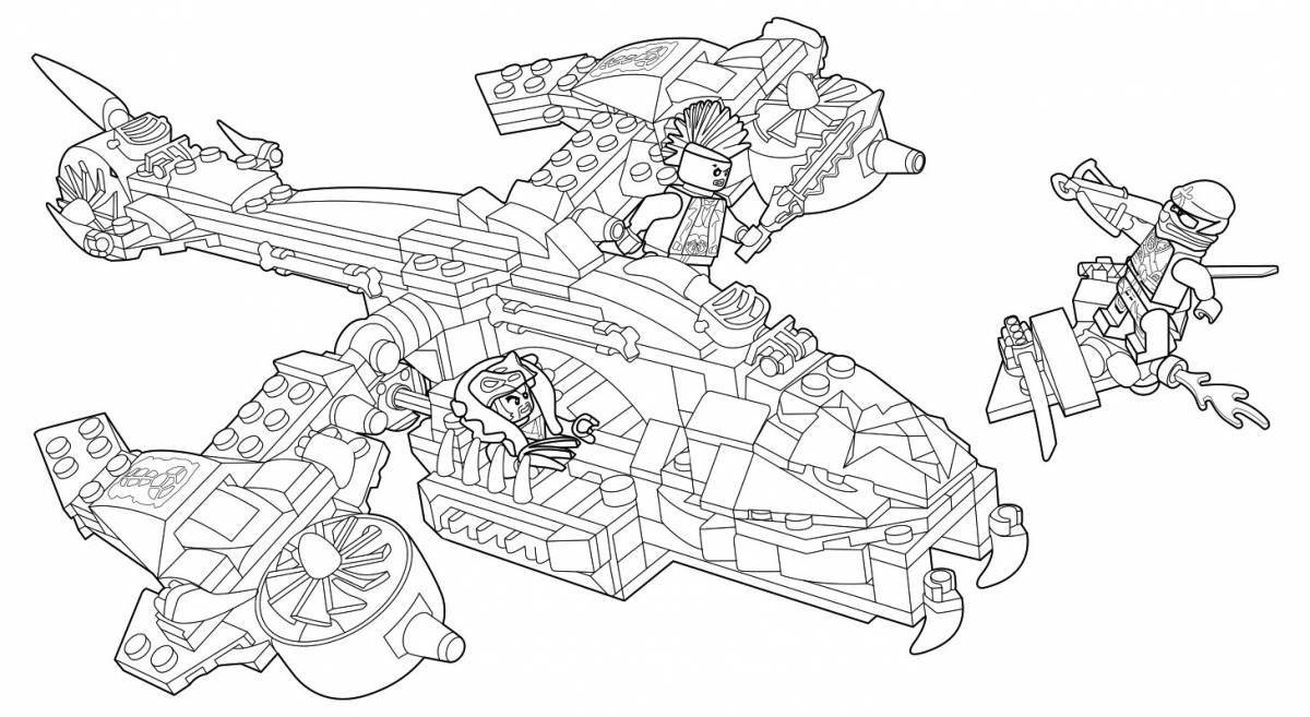 Fun lego plane coloring page