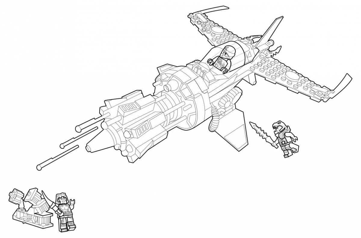Fairy lego plane coloring page