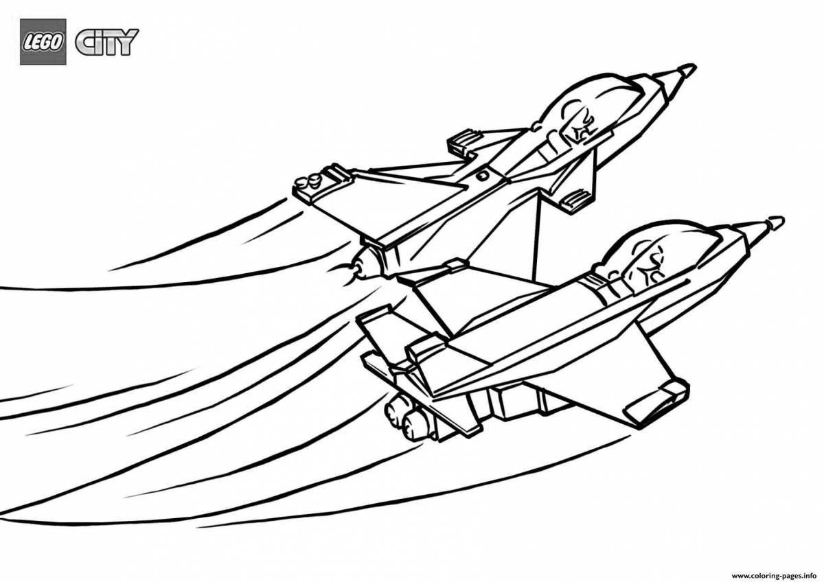 Great lego plane coloring book
