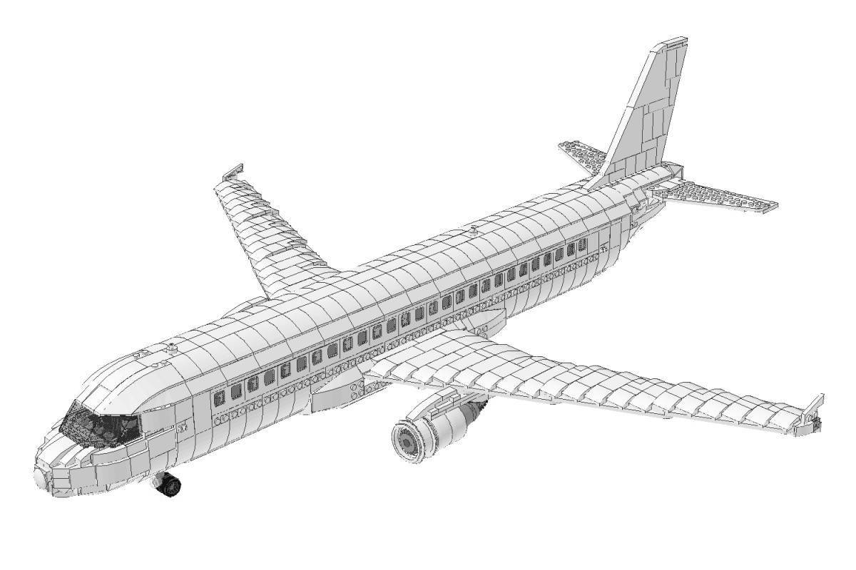 Grand lego plane coloring page