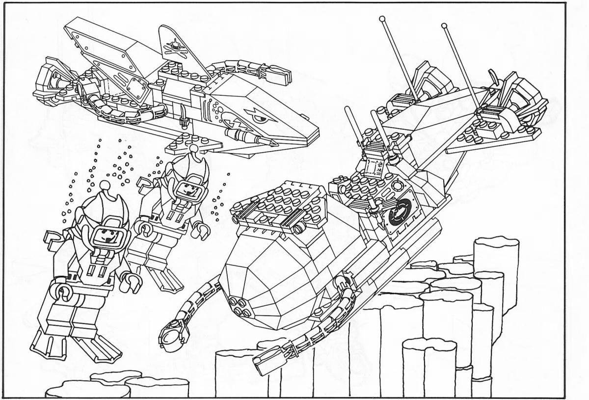 Outstanding lego plane coloring page