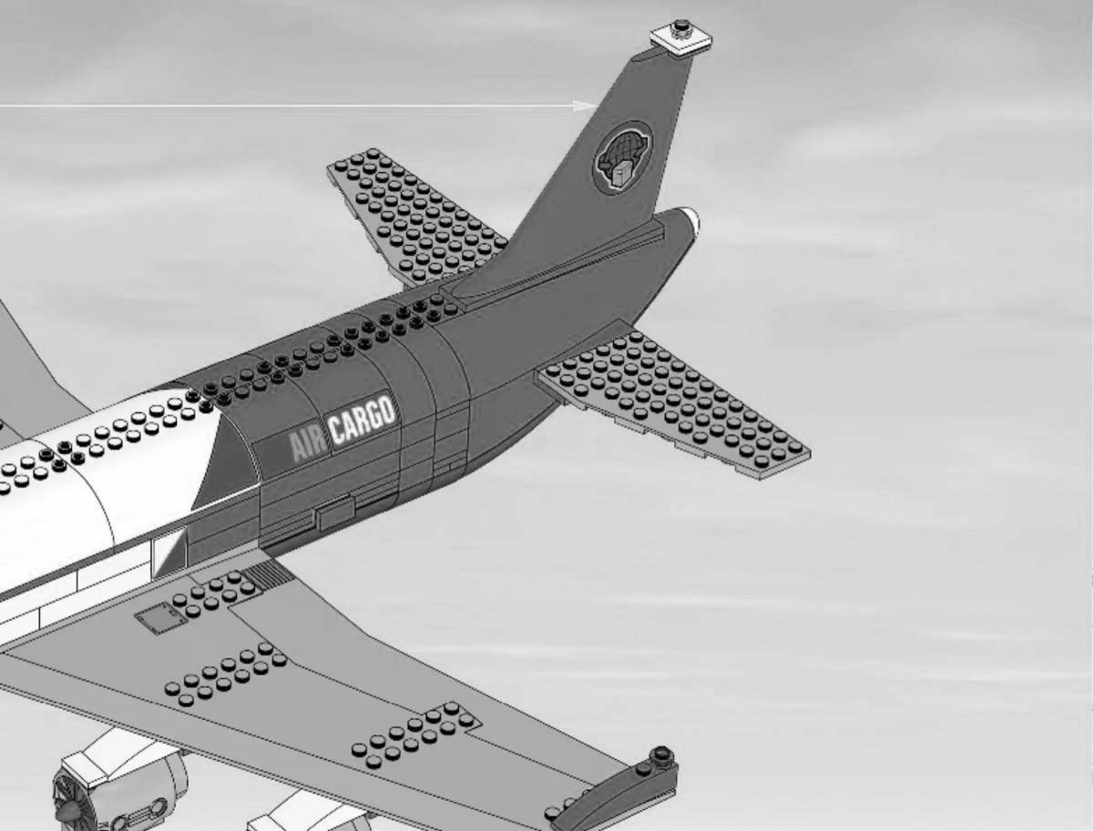 Superb lego plane coloring page