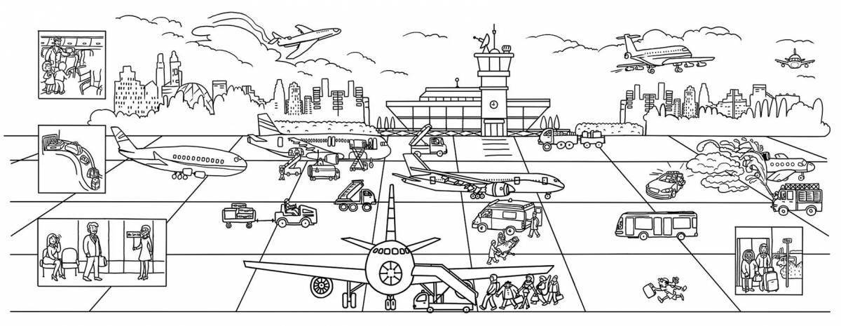 Cute lego plane coloring page