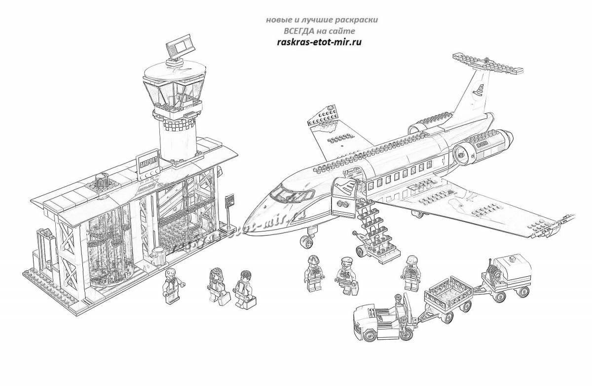 Lego plane live coloring page