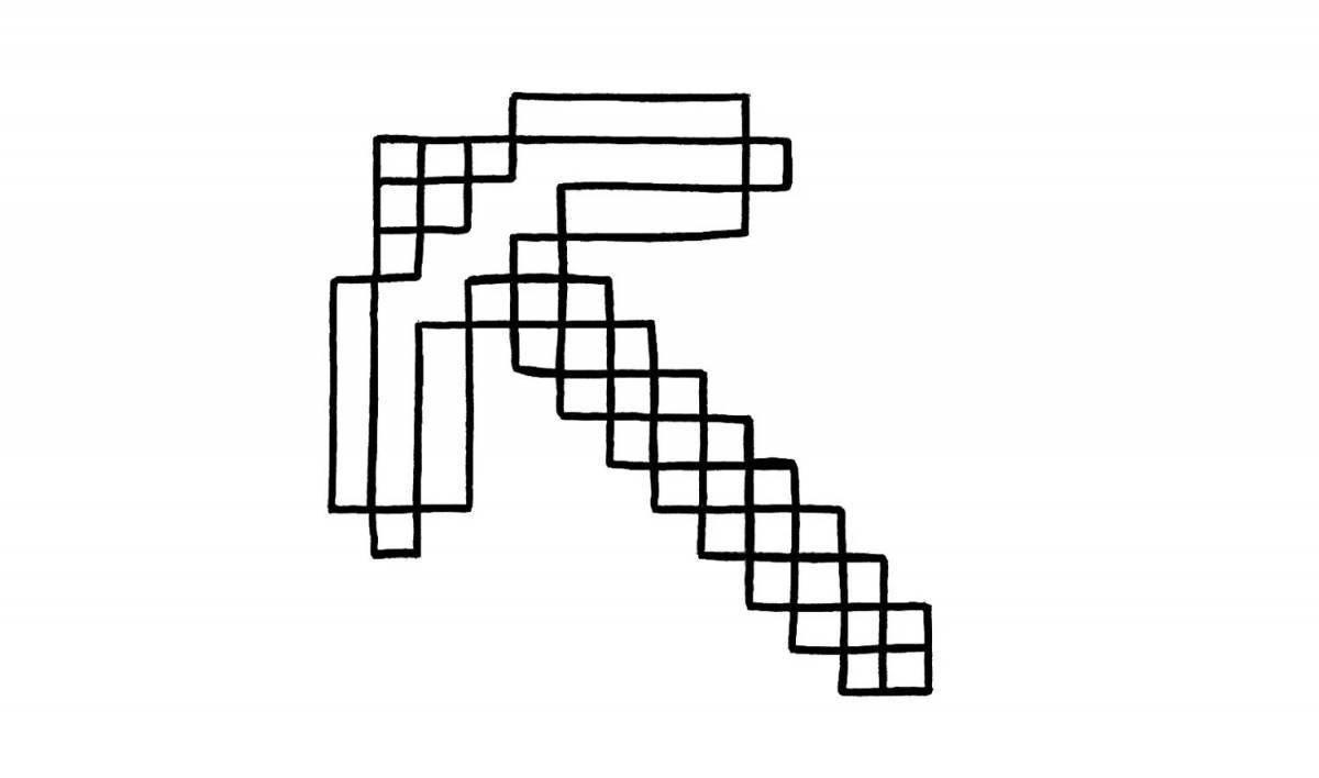 Elegant minecraft hoe coloring page