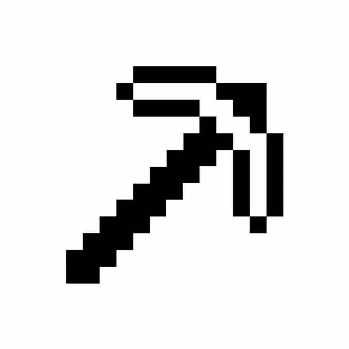 Fascinating minecraft hoe coloring page