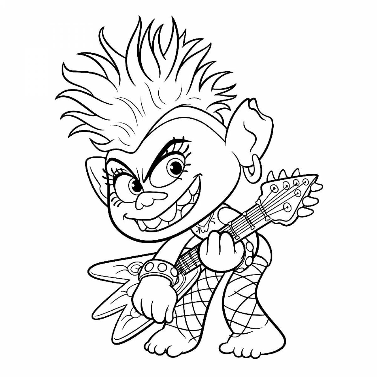 Amazing coloring pages trolls rocks