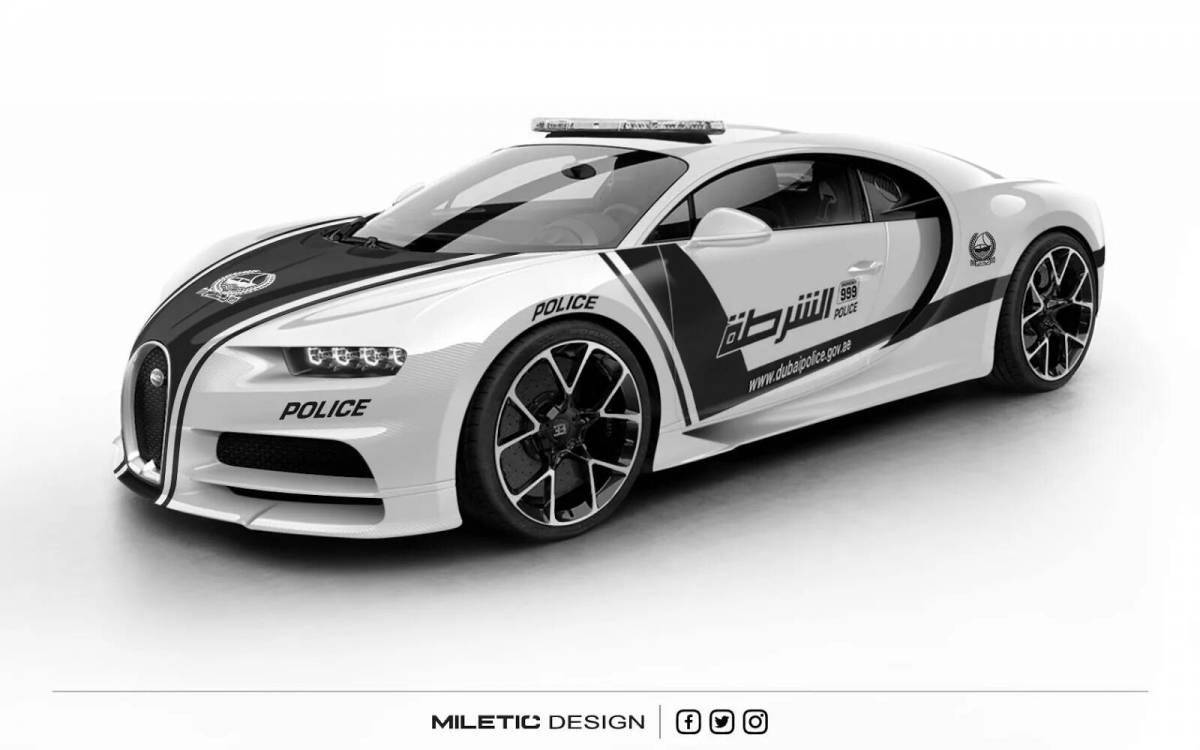 Luxury bugatti police coloring book