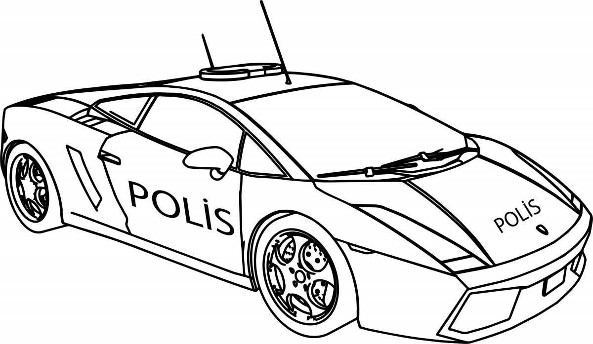 Beautiful coloring of police bugatti