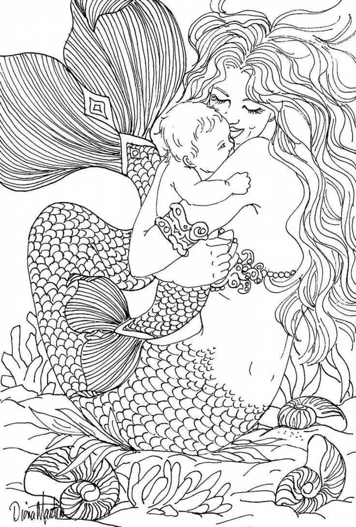 Glorious coloring mermaid complex