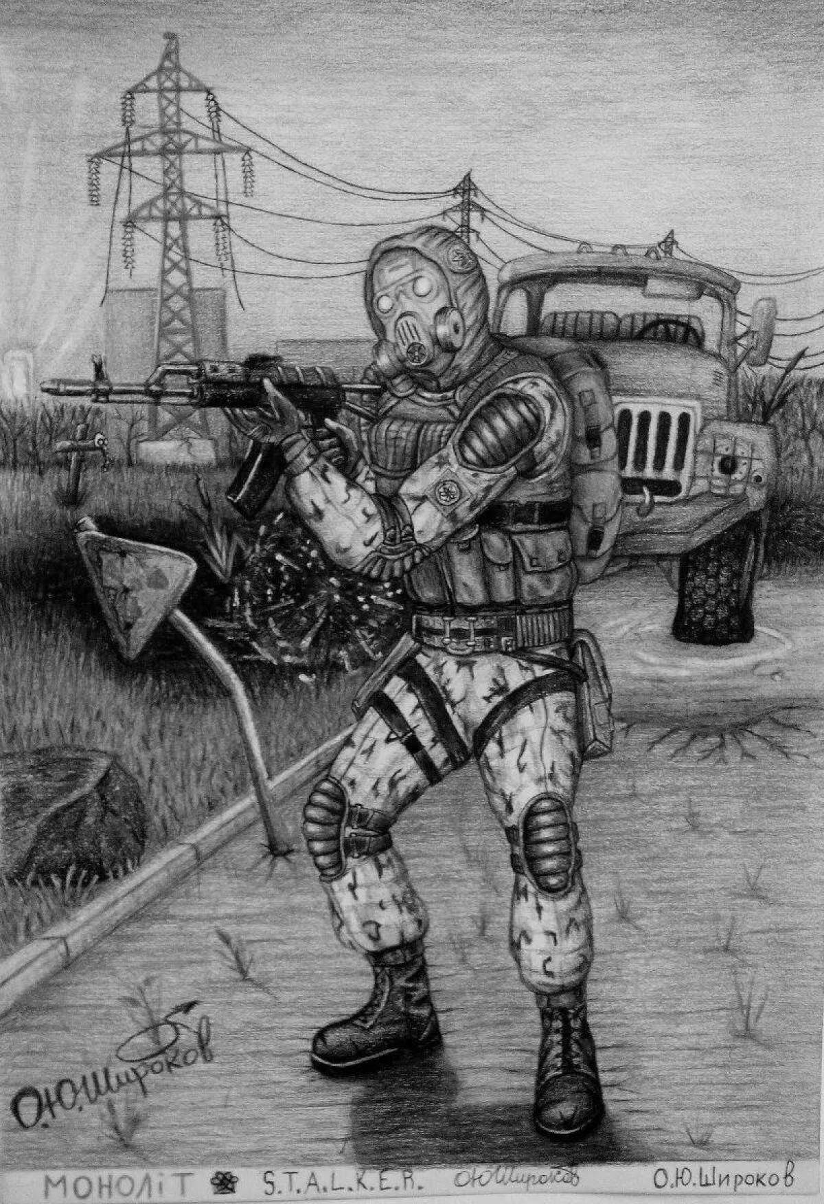 Playful stalker duty coloring page