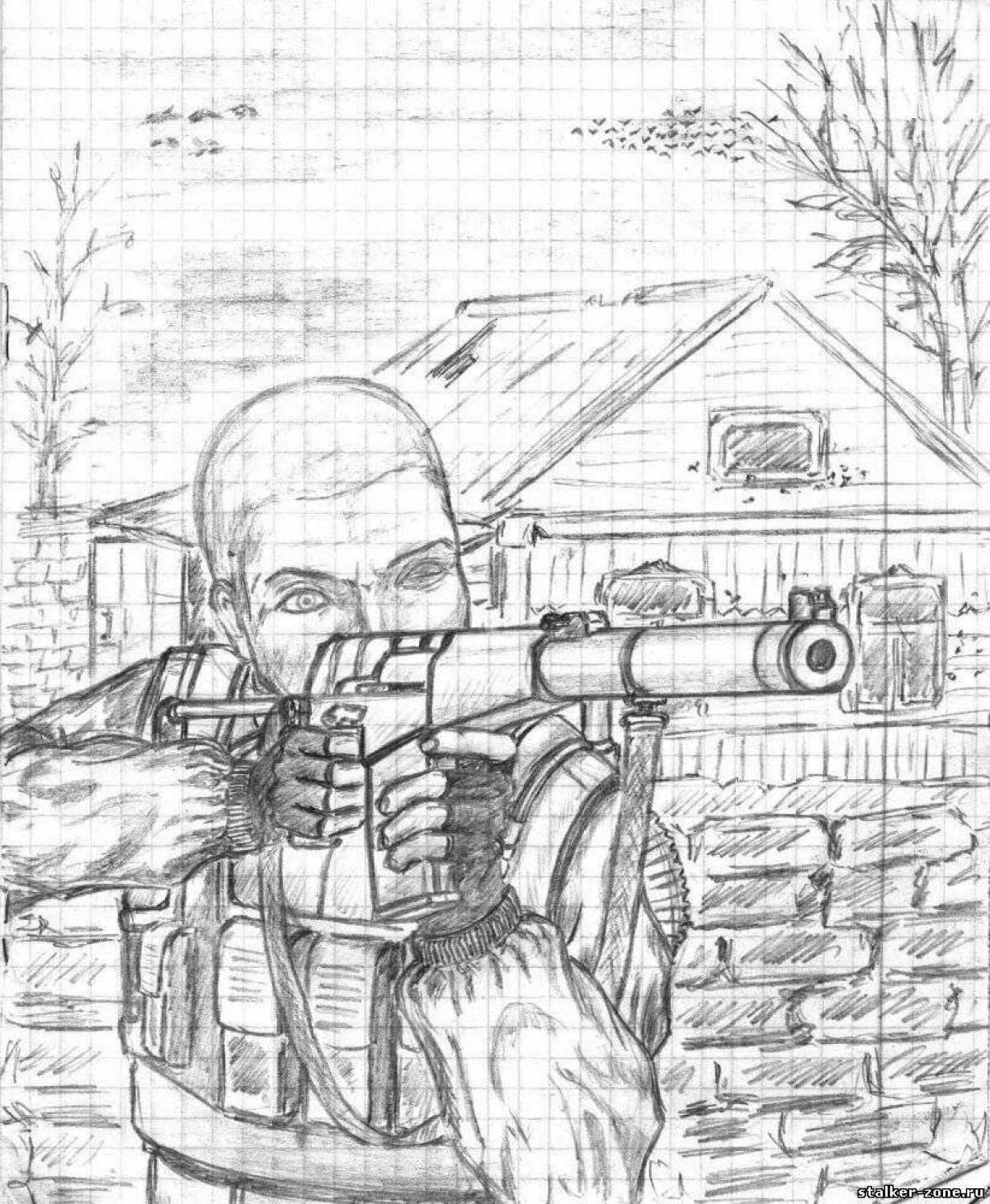 Charming stalker duty coloring page