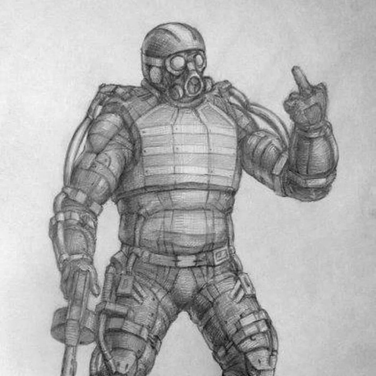 Awesome stalker duty coloring page