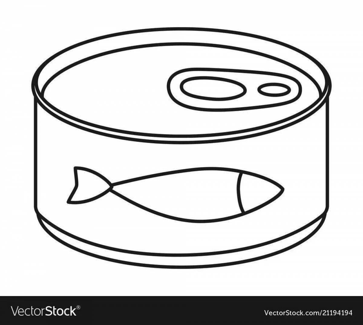 Adorable cat food coloring page