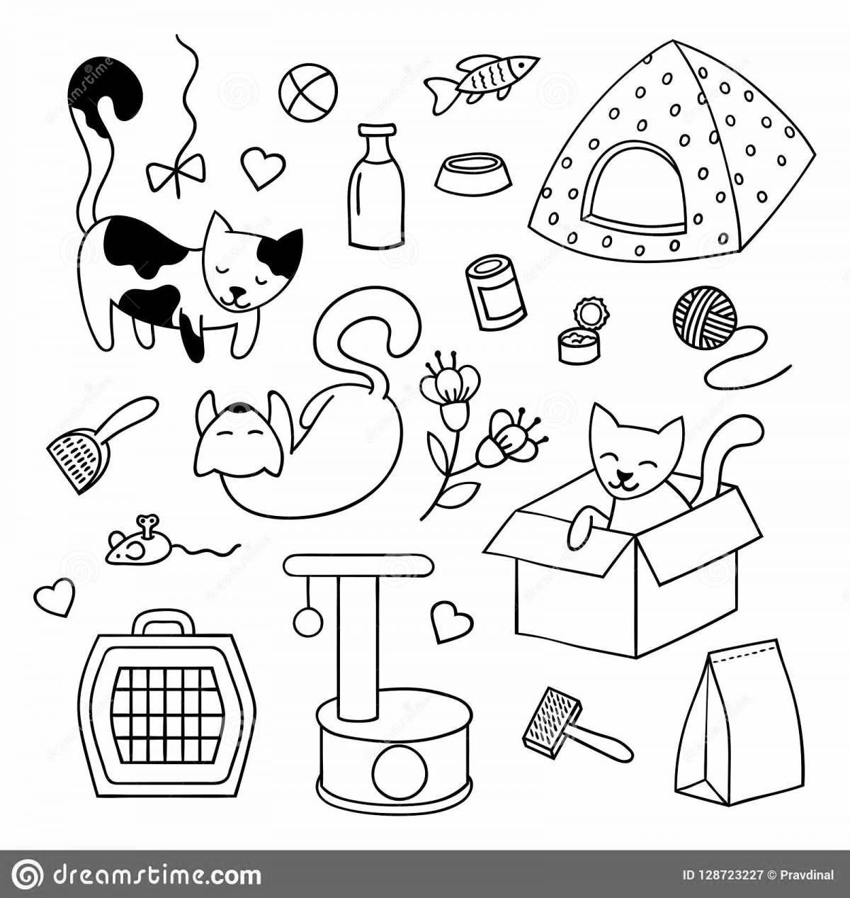 Fabulous cat food coloring page