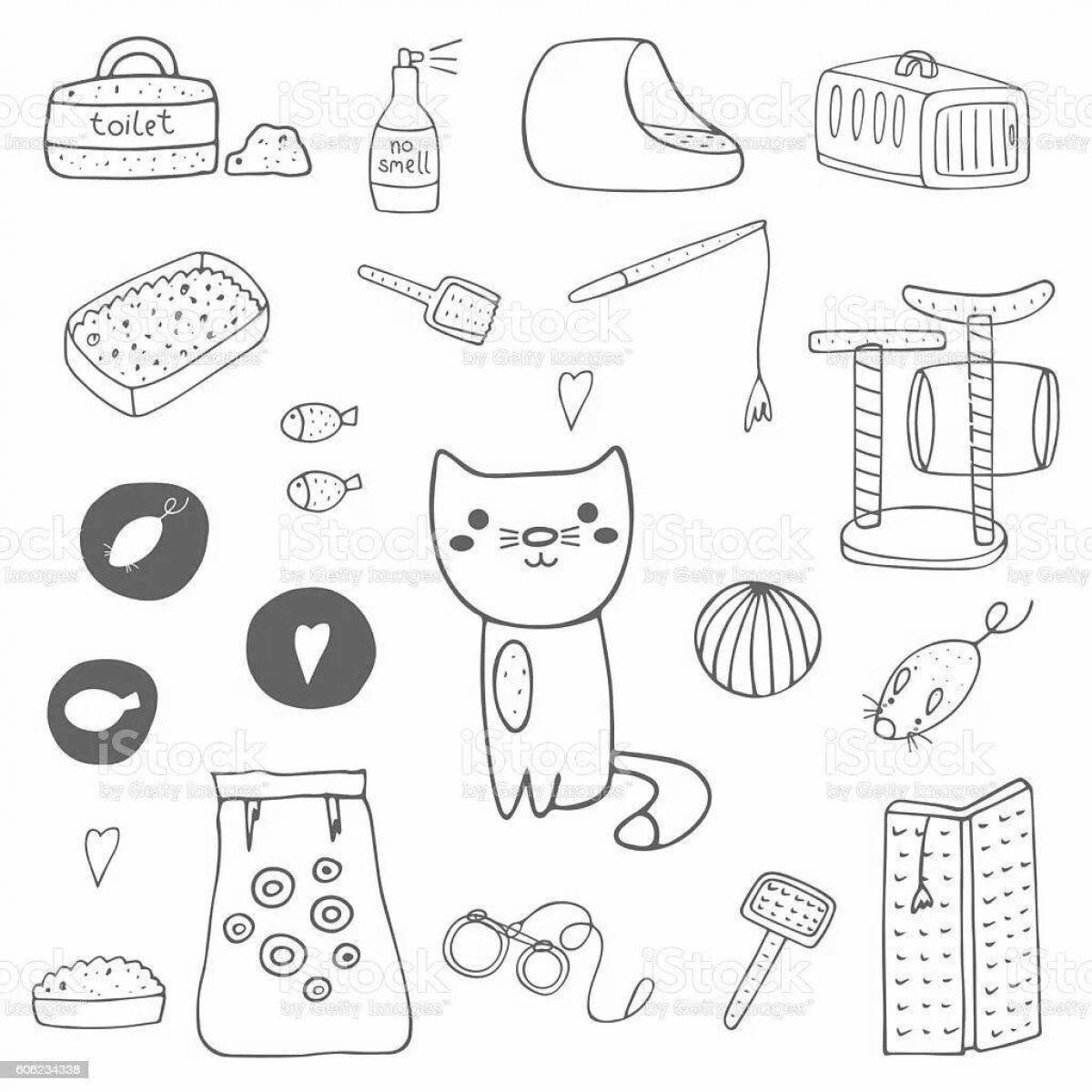 Radiant cat food coloring page