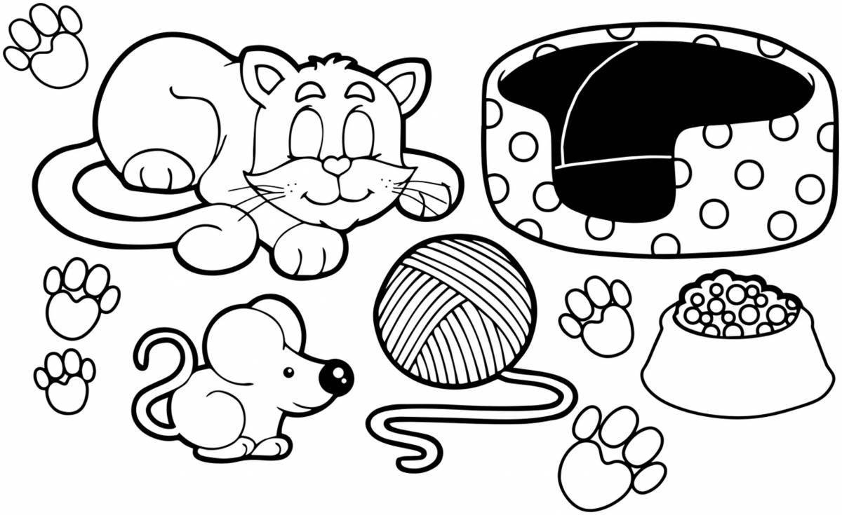 Live cat food coloring page