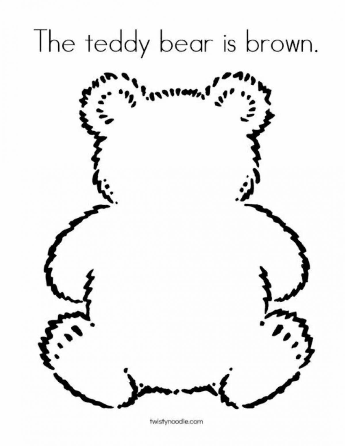Coloring page happy teddy bear