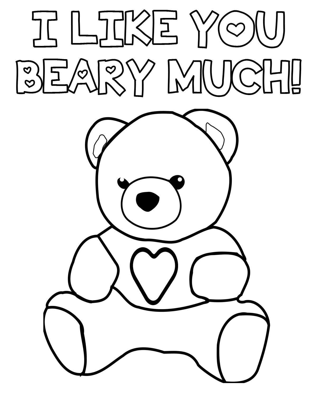 Cute teddy bear coloring book